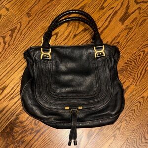Chloe Marcie Shoulder Bag Black Leather